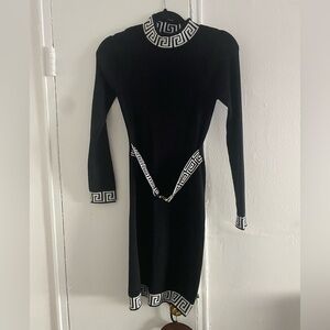 Fashion Nova Black Dress with White Accents